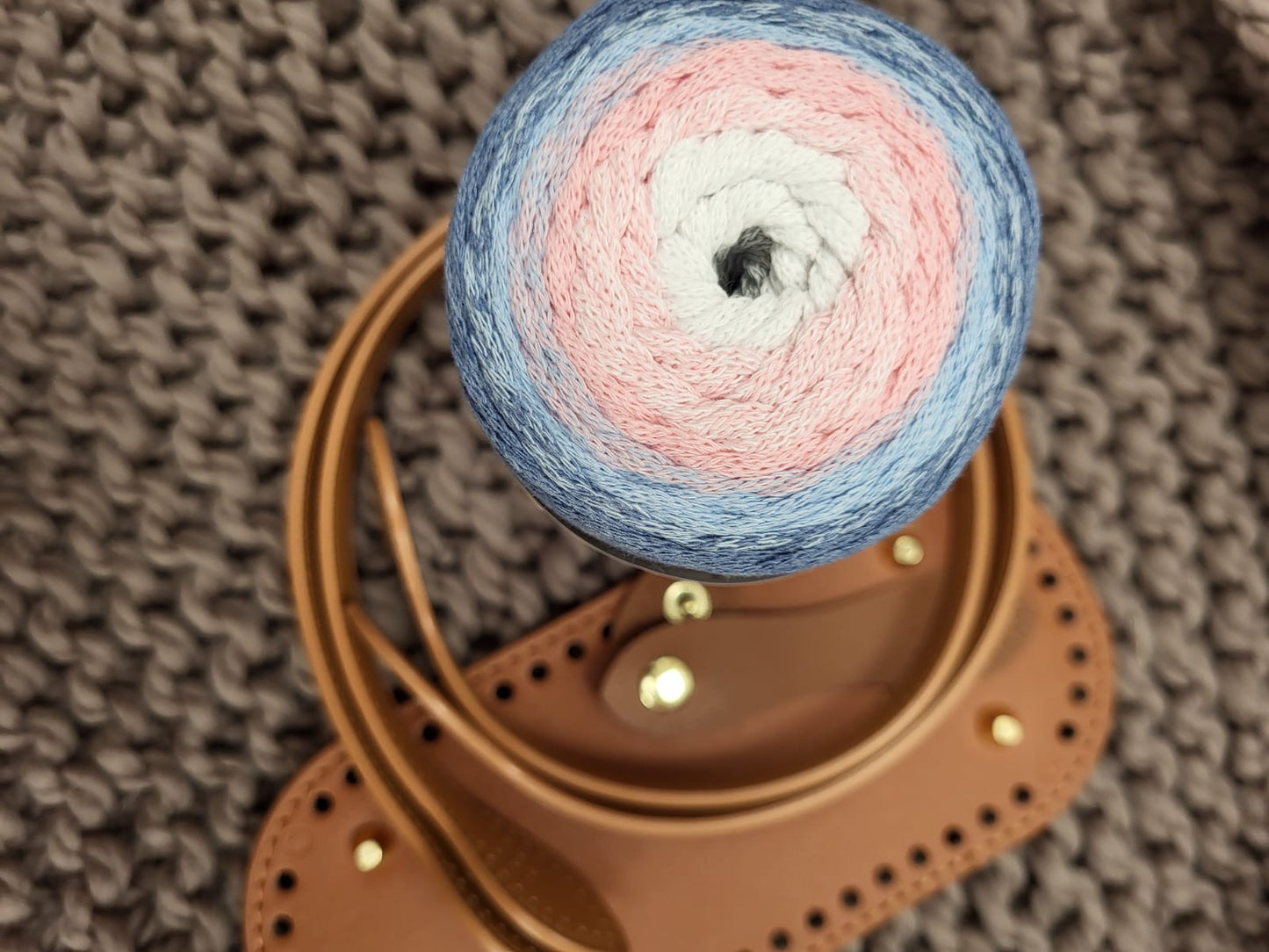 Crochet Bag Kit With Faux Leather Base and Handles