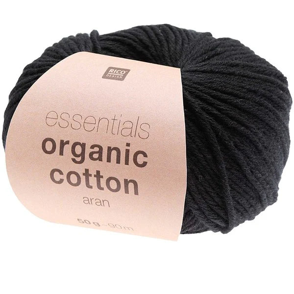 Rico Essentials Organic Cotton Aran 020 Black