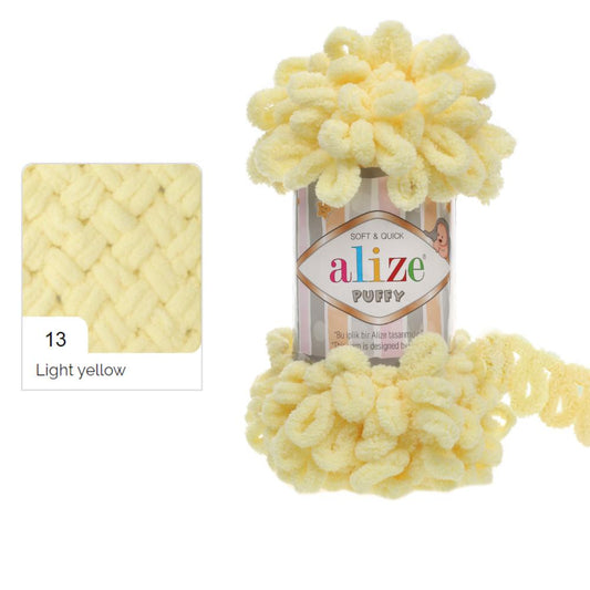 Alize Puffy Finger Knitting 13 Light Yellow