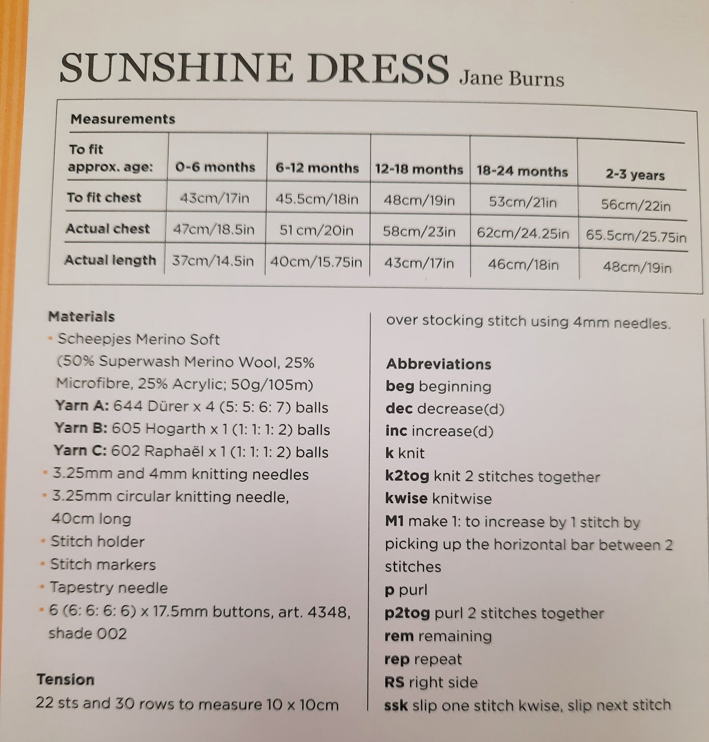 Yarn- The After Party No.28 Sunshine Dress Pattern (Knit)