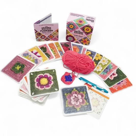 Granny Square Flowers Card Deck by Claire Montgomerie (Official Searchpress Title)