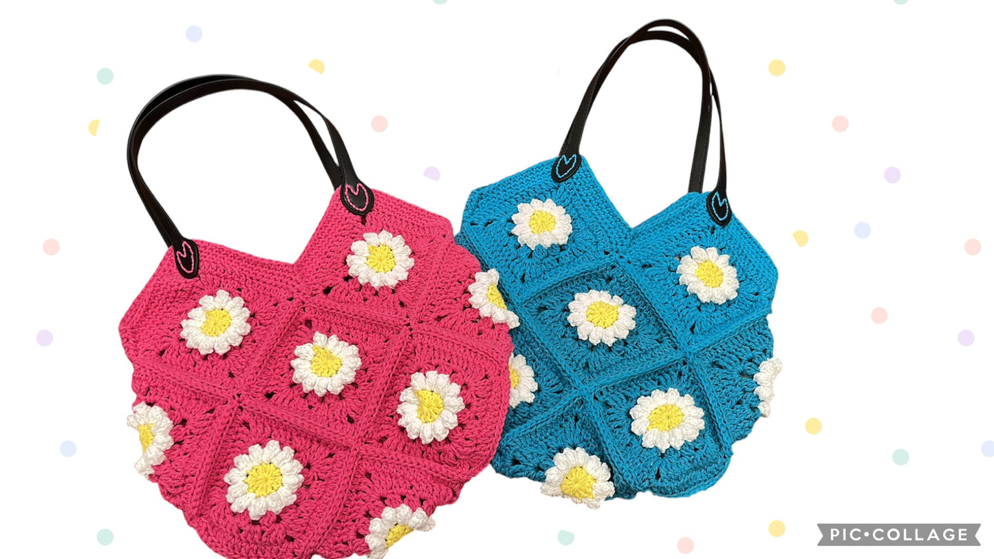 Crochet Daisy Granny Square Bag, Yarn Kit and Pattern!