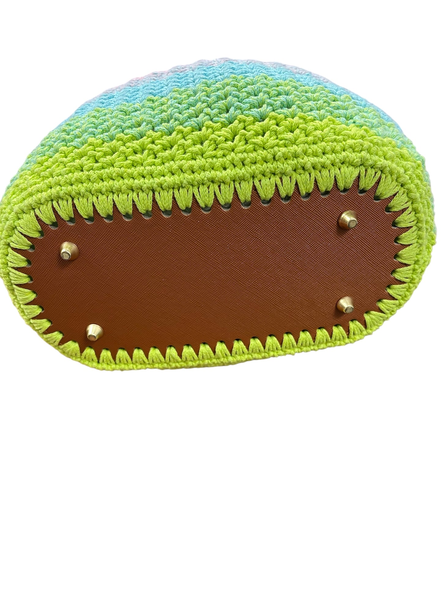 Crochet Bag Kit With Faux Leather Base and Handles