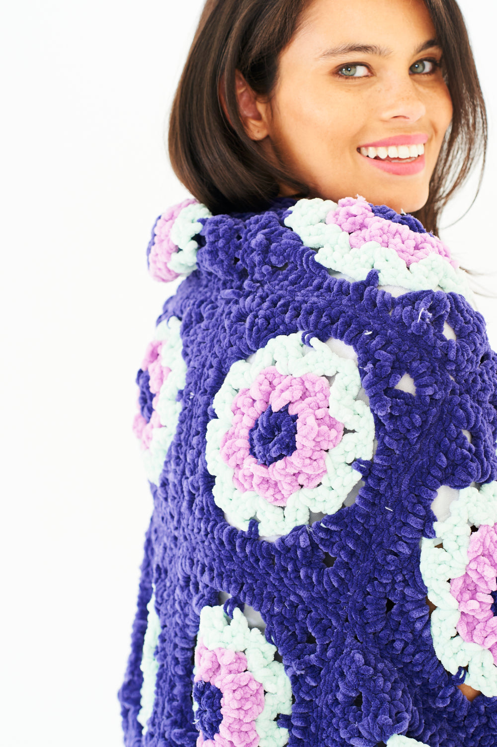 Stylecraft Chenille Chunky Pattern 10249 Crochet Motif Blankets
