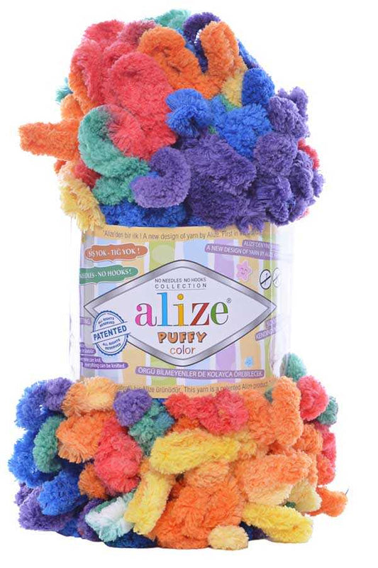 Alize Puffy Colour Finger Knitting 6511 Rainbow