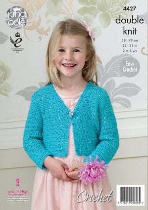 King Cole Pattern 4427 (Crochet) Dk Cardigan Pattern