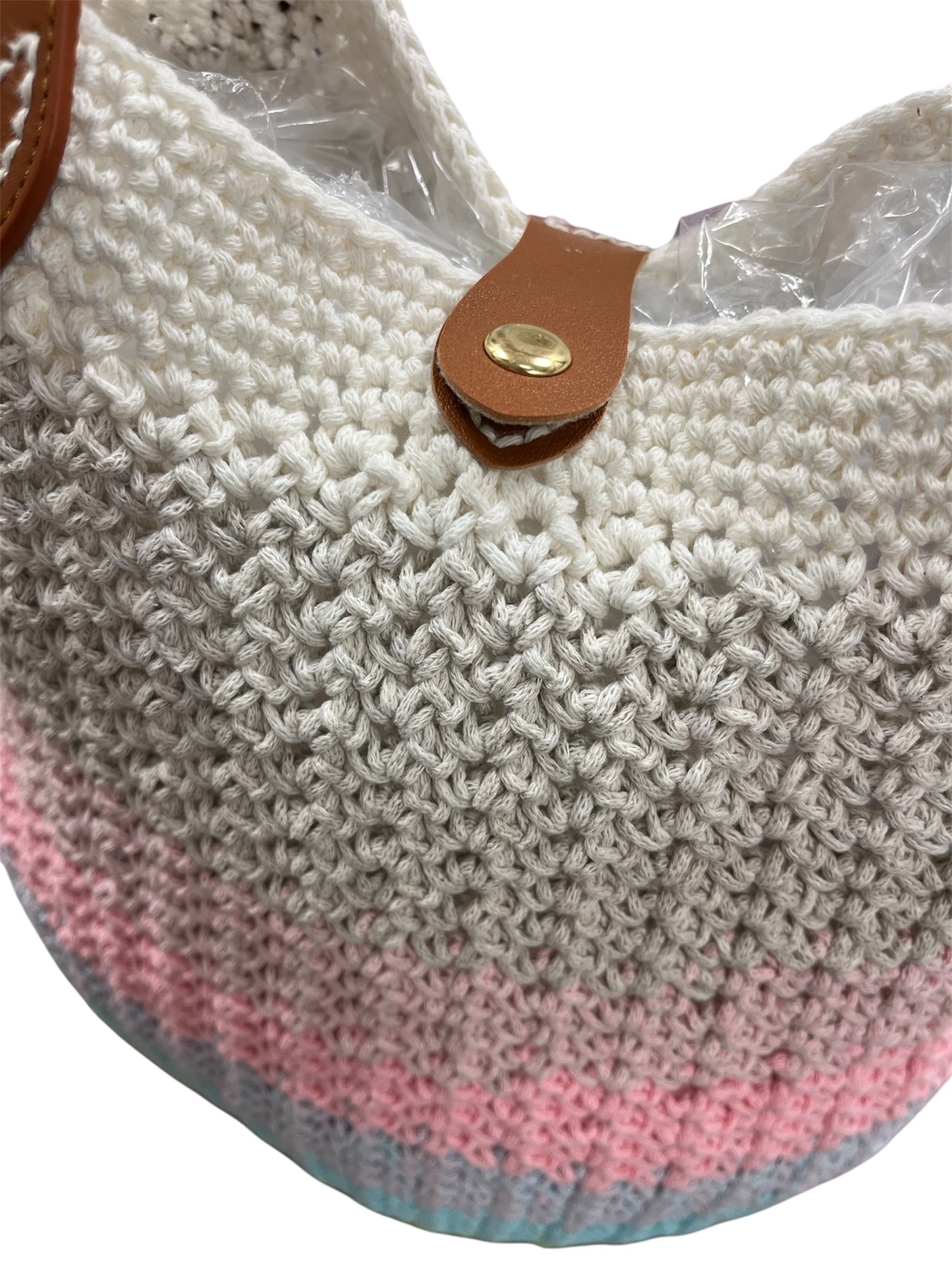 Crochet Bag Kit With Faux Leather Base and Handles