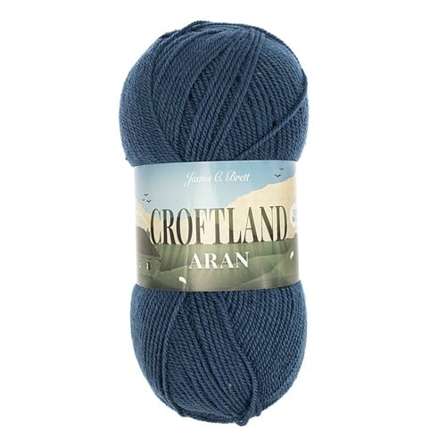 James C Brett Croftland Aran 200g  A207 French Blue