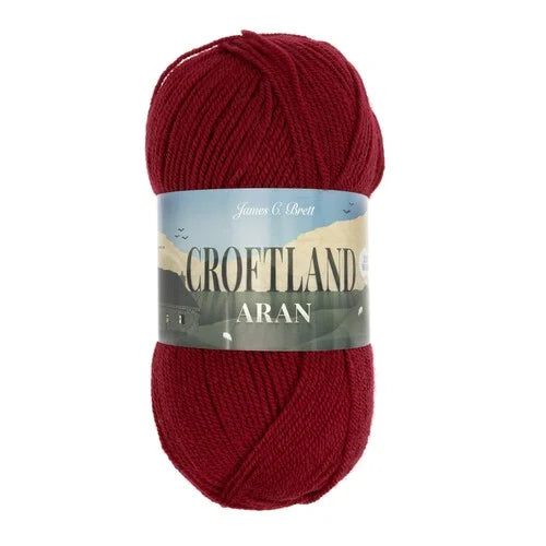 James C Brett Croftland Aran 200g A210 Ruby