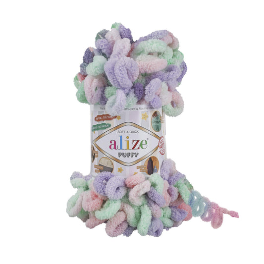 Alize Puffy Colour Finger Knitting 5938 Lavender/Mint/Peach