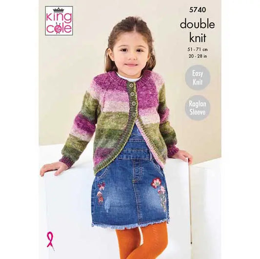 King Cole Pattern 5740 Dk Cardigan Pattern
