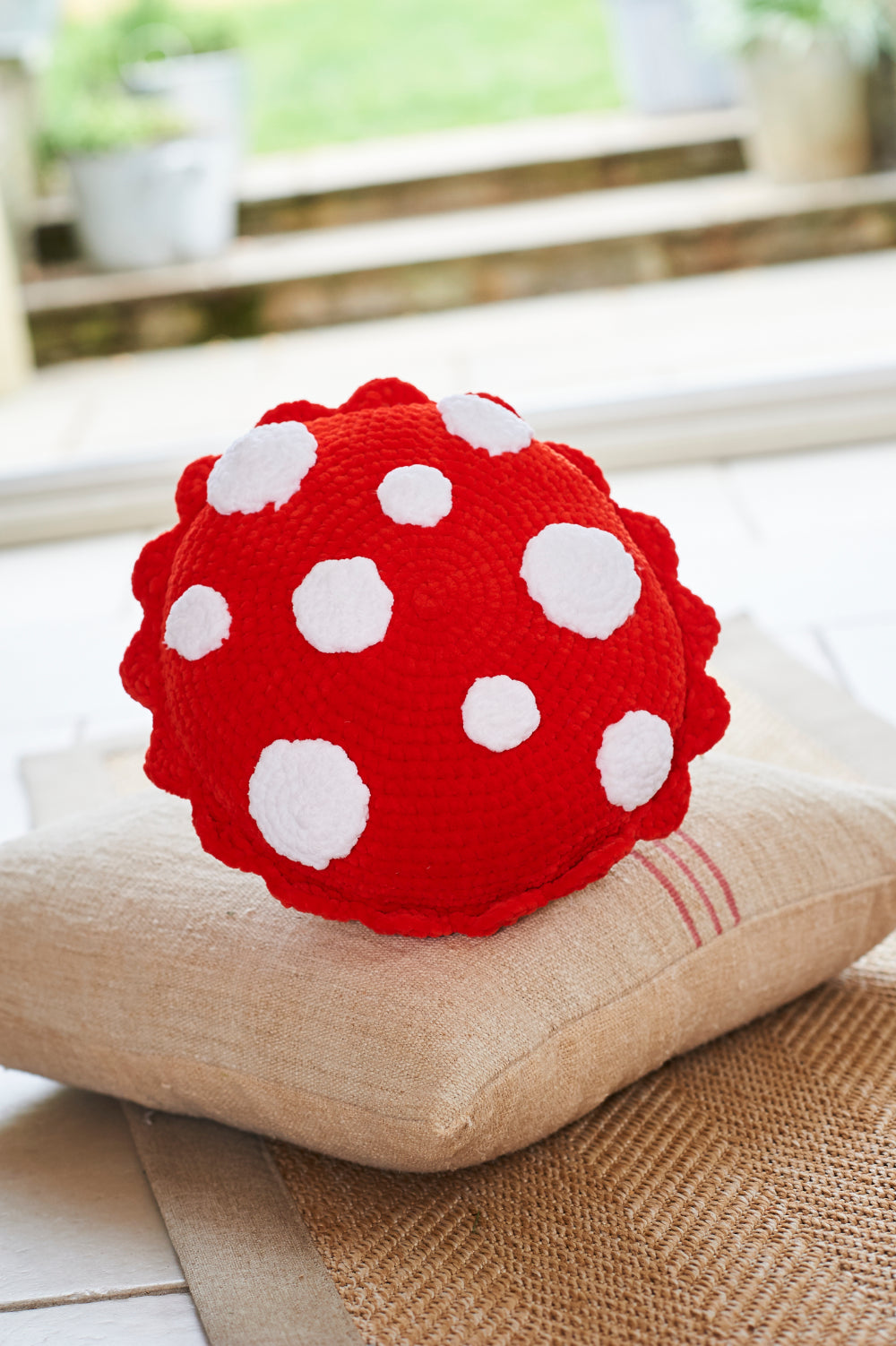 Stylecraft Chenille Chunky Pattern 10244 Crochet Toadstool Cushion And Plushie