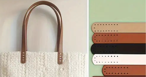Faux Leather Bag Handles (Pair)