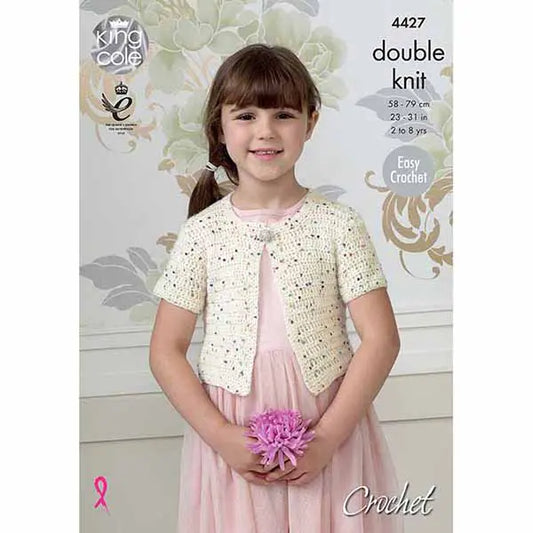 King Cole Pattern 4427 (Crochet) Dk Cardigan Pattern