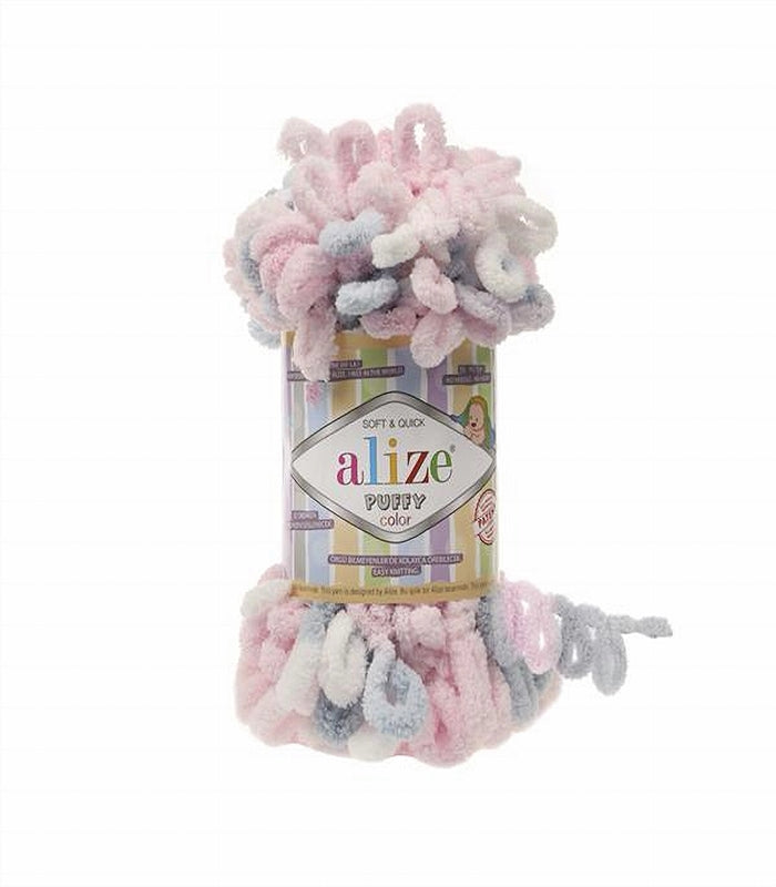 Alize Puffy Colour Finger Knitting 5864 Silver/Pink/White