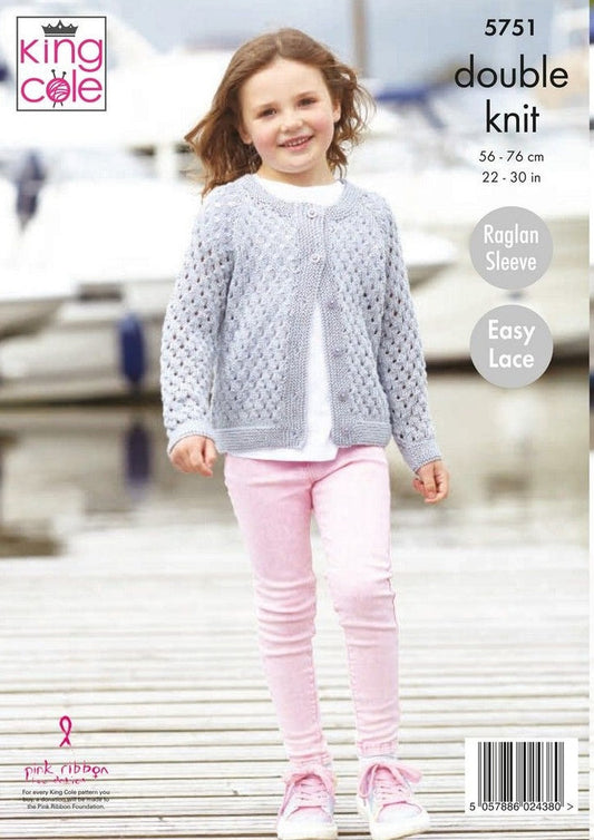 King Cole Pattern 5751 Dk Cardigan Pattern