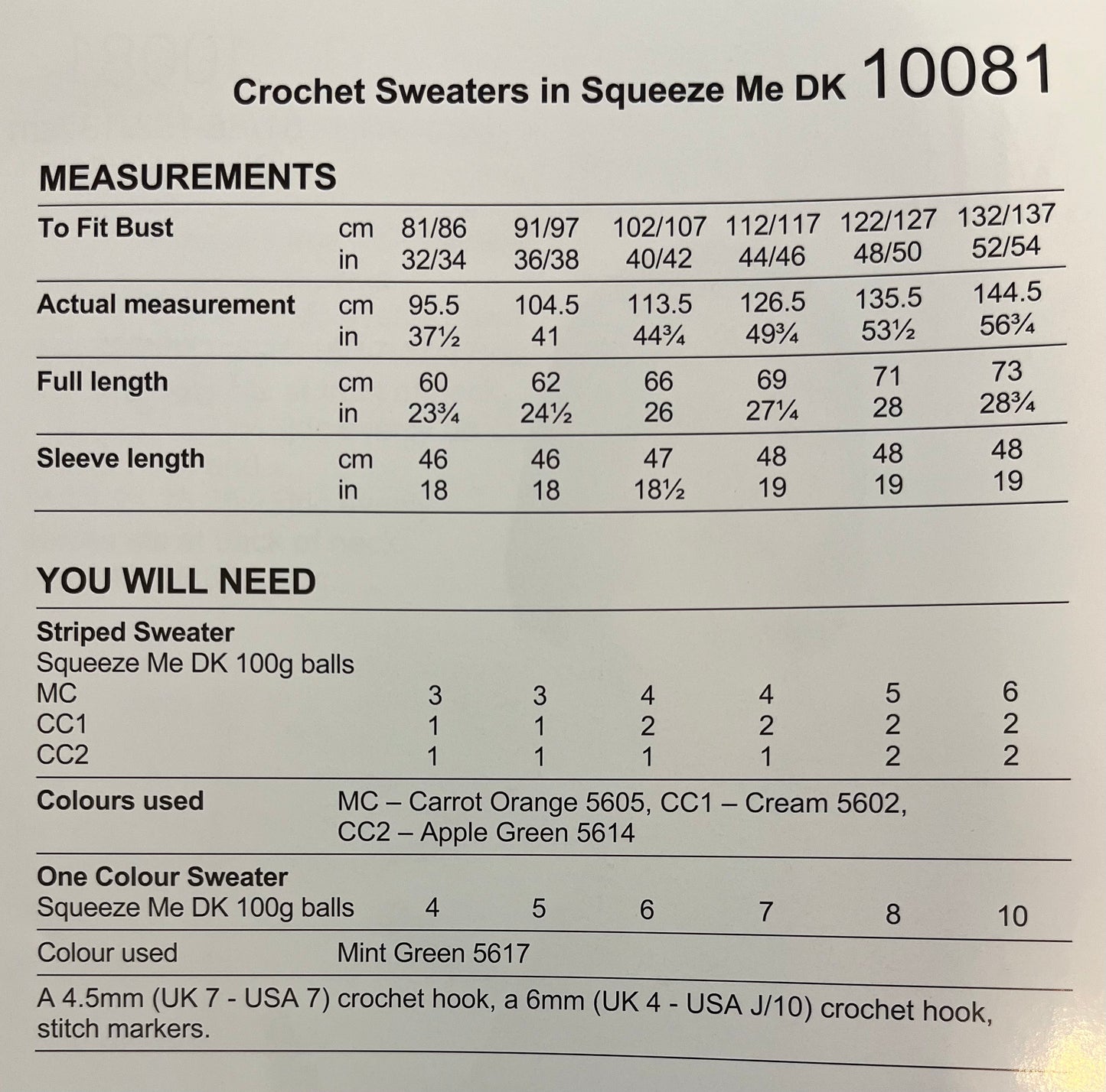 Stylecraft Squeeze Me Pattern 10081 Crochet