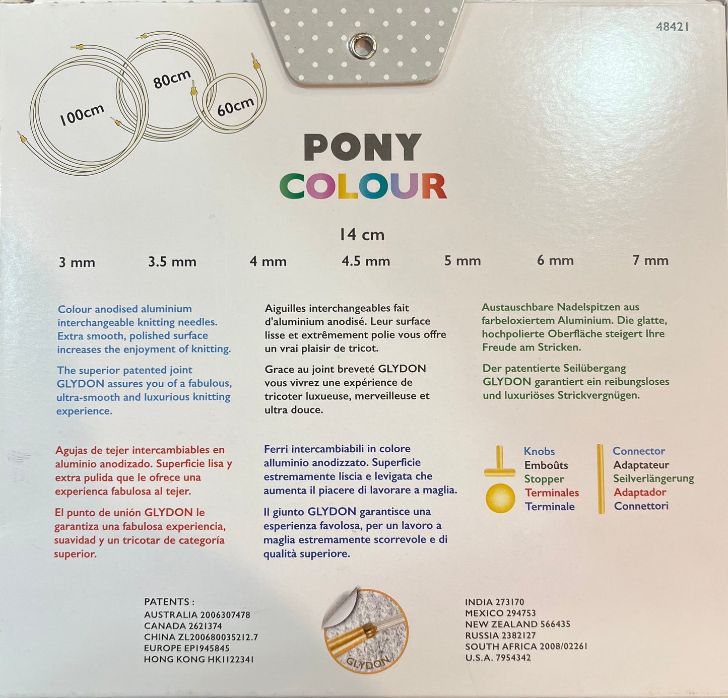 Pony Colour Interchangeable Circular Knitting Needles- Set of 7