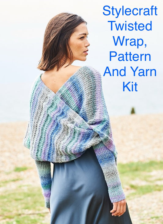 Stylecraft Chromatic Dk Twisted Wrap Yarn Kit, Pattern 10122