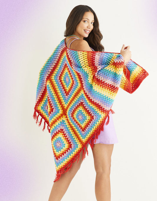 Sirdar 10523 Glasto Poncho Crochet Pattern