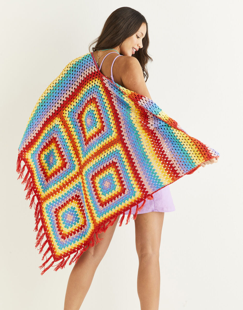 Sirdar 10523 Glasto Poncho Crochet Pattern