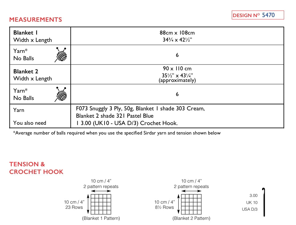 Sirdar 5470 Baby Crochet Blanket Pattern