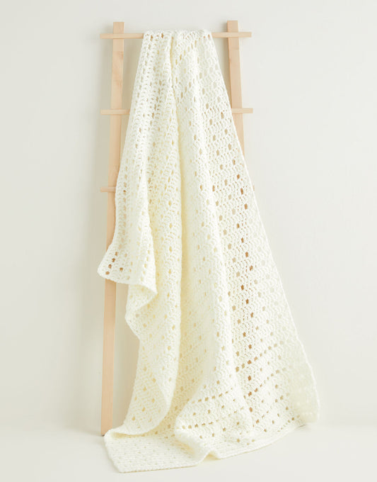 Sirdar 10231 Super Chunky Eyelet Crochet Blanket Pattern