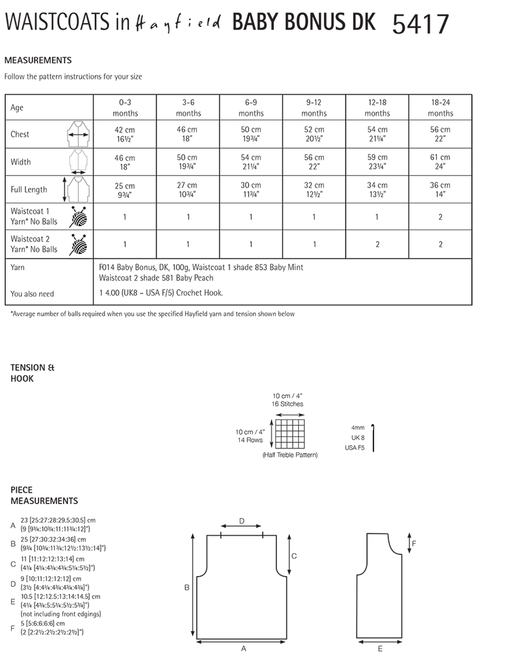 Sirdar 5417 Crochet Gilet Pattern