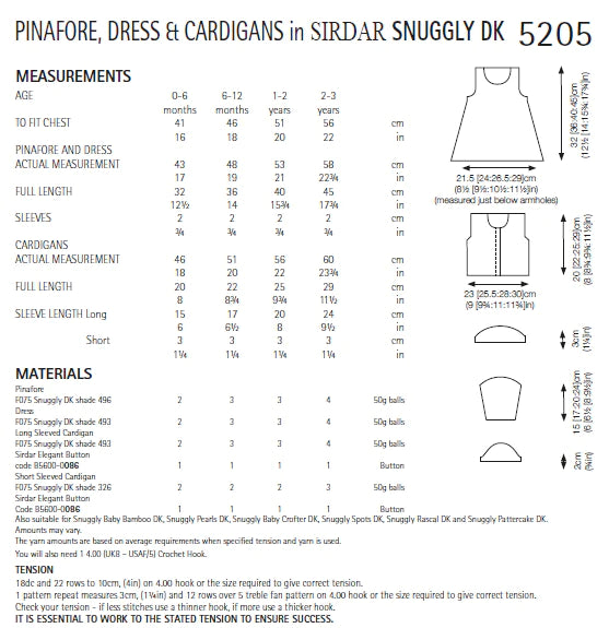 Sirdar 5205 Baby/Child Garment Crochet Pattern