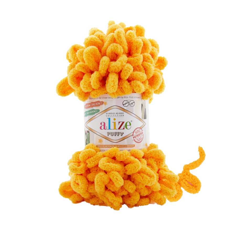 Alize Puffy Finger Knitting 14 Yellow/Orange