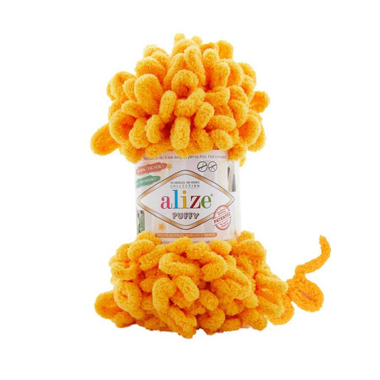 Alize Puffy Finger Knitting 14 Yellow/Orange