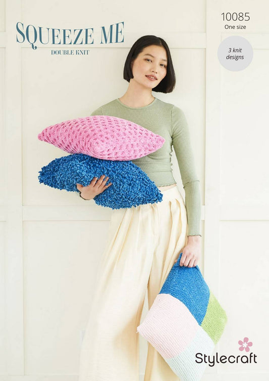 Stylecraft Squeeze Me Pattern 10085 (Knit Cushions)