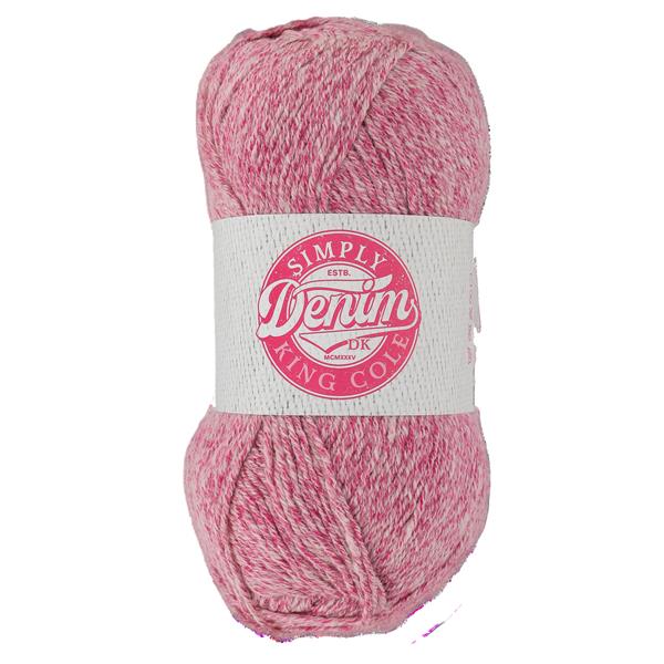 King Cole Simply Denim Dk 100g 50% Cotton 5500 Pink Denim
