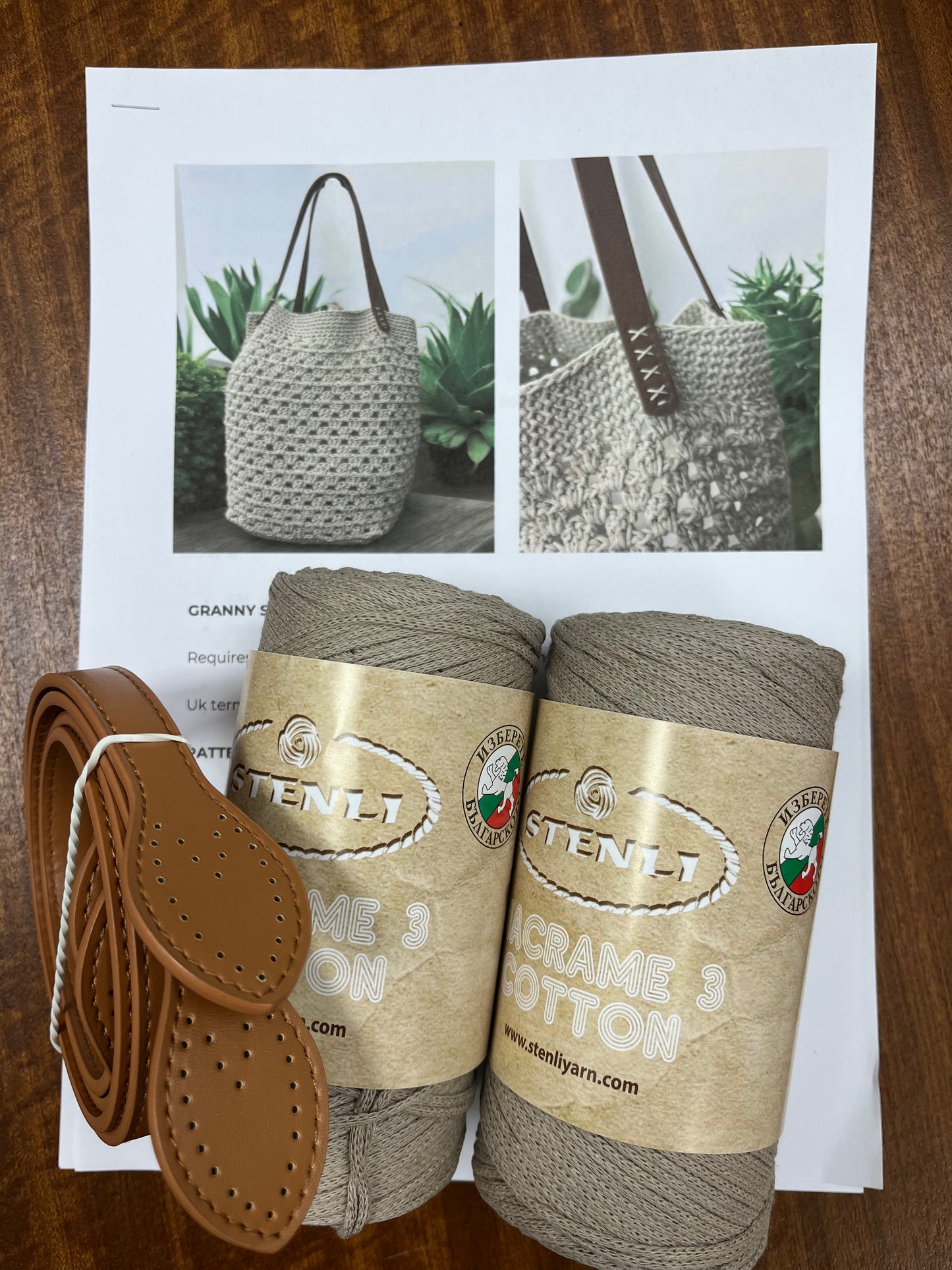 Crochet Granny Square Bottom Bag Kit