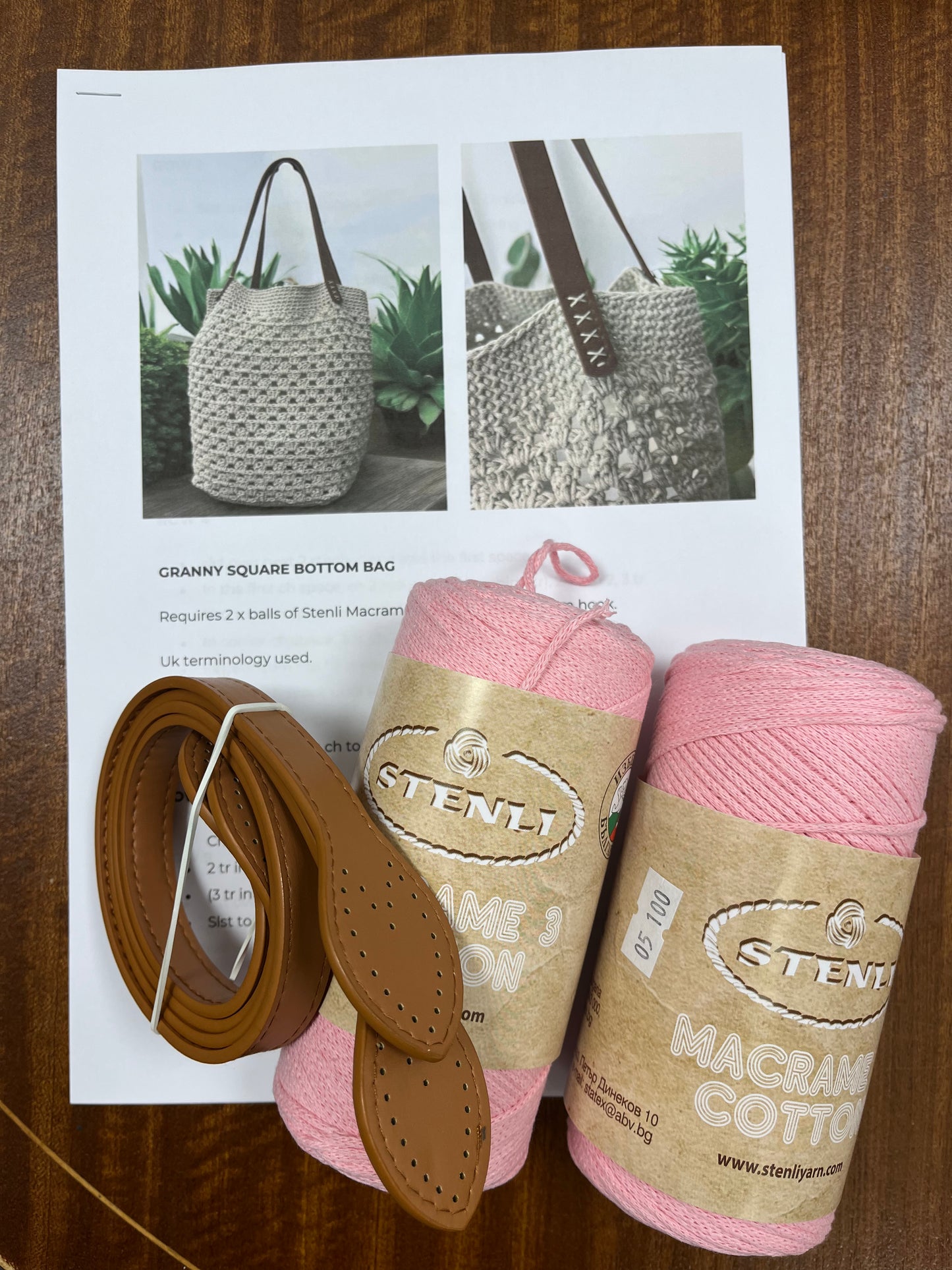Crochet Granny Square Bottom Bag Kit
