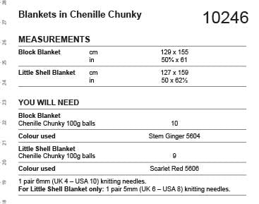 Stylecraft Chenille Chunky Pattern 10246 Knit Blankets