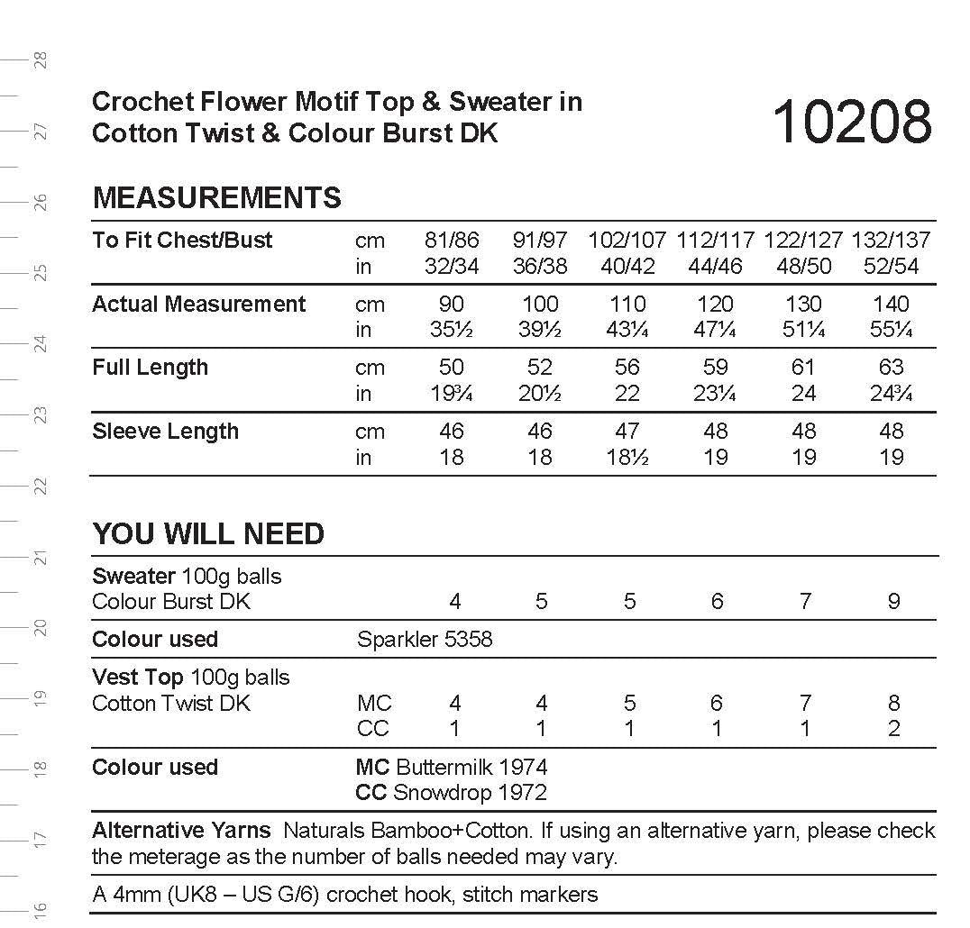 Stylecraft Cotton Twist Dk Pattern 10208 Crochet