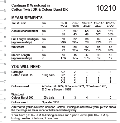 Stylecraft Cotton Twist Dk Pattern 10210 Knit
