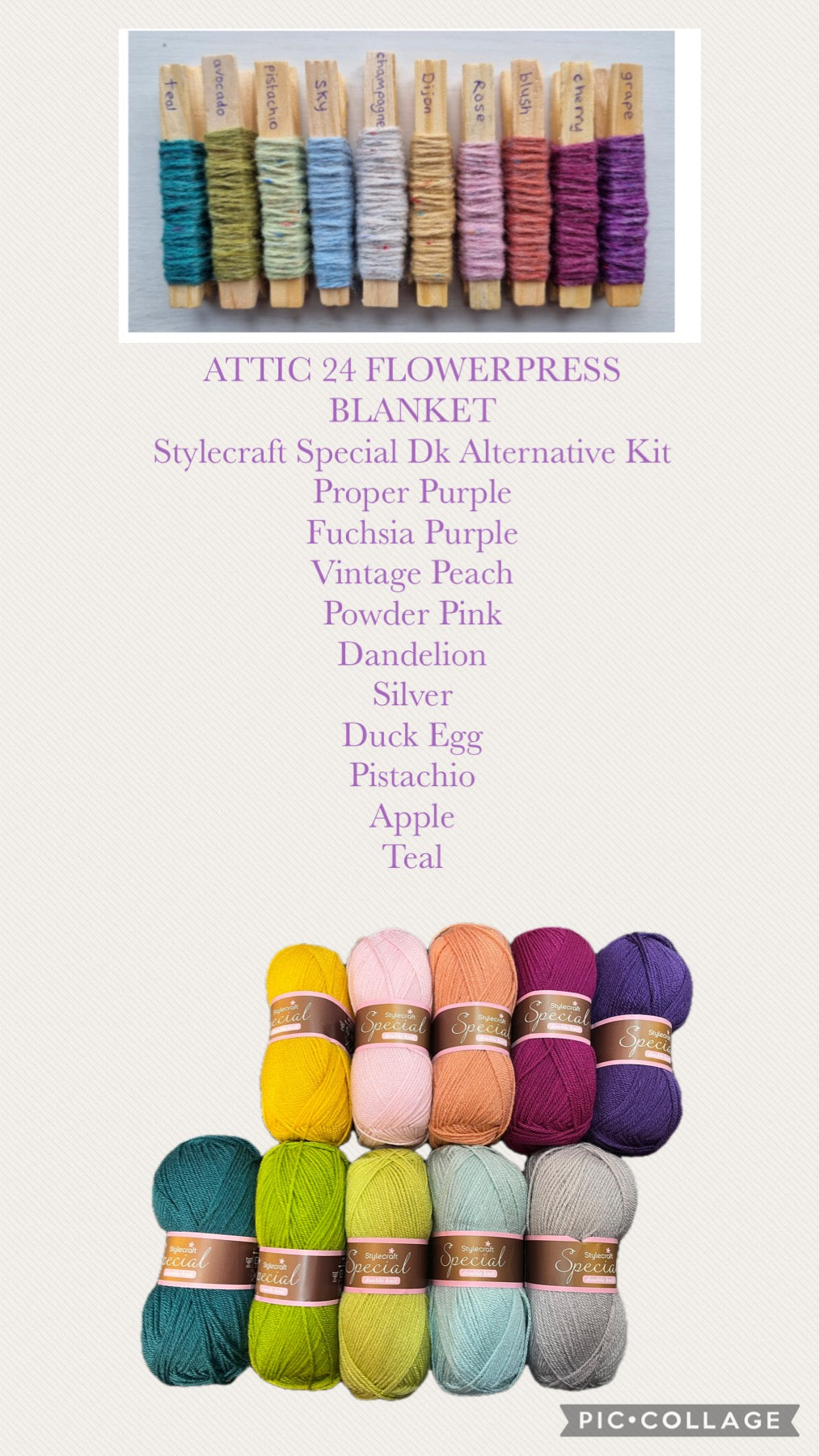 Attic 24 Flowerpress Blanket Yarn Kit