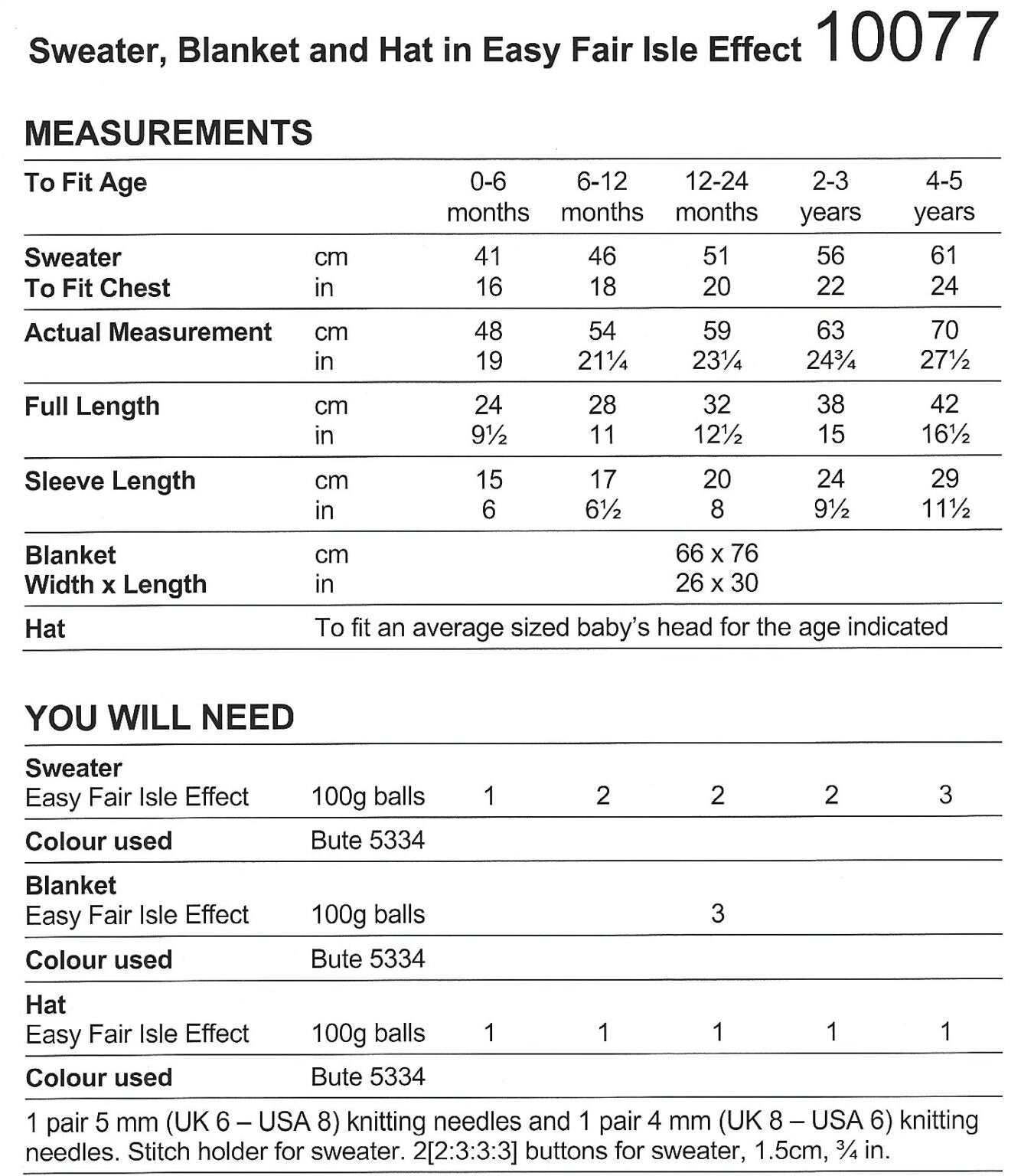 Stylecraft Easy Fair Isle Effect Aran Pattern 10077 Baby Christmas Garment Pattern