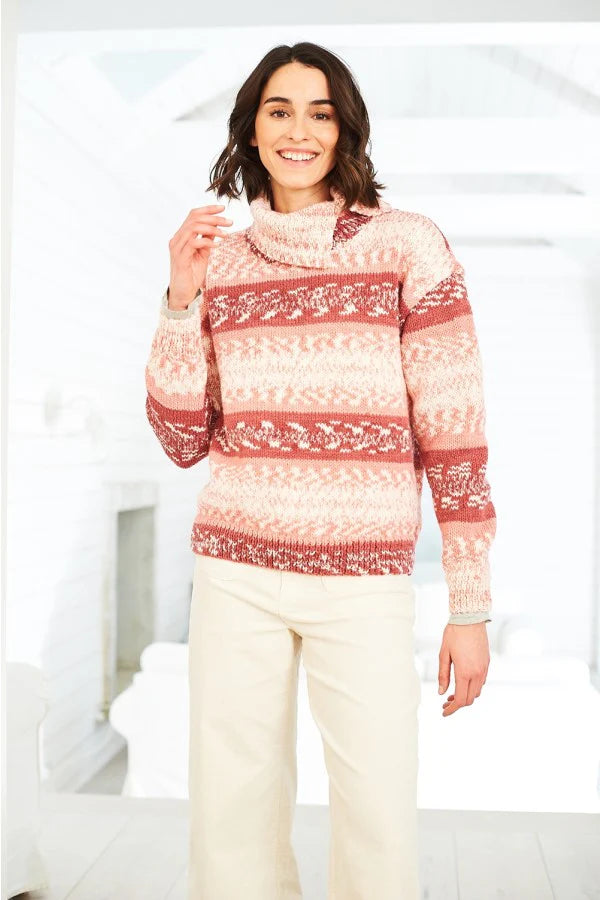 Stylecraft Easy Fair Isle Effect Aran Pattern 10073 Ladies Garment Pattern