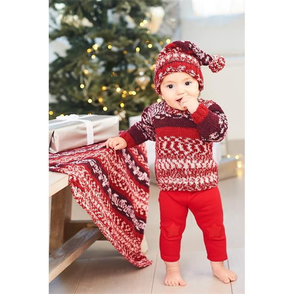 Stylecraft Easy Fair Isle Effect Aran Pattern 10077 Baby Christmas Garment Pattern