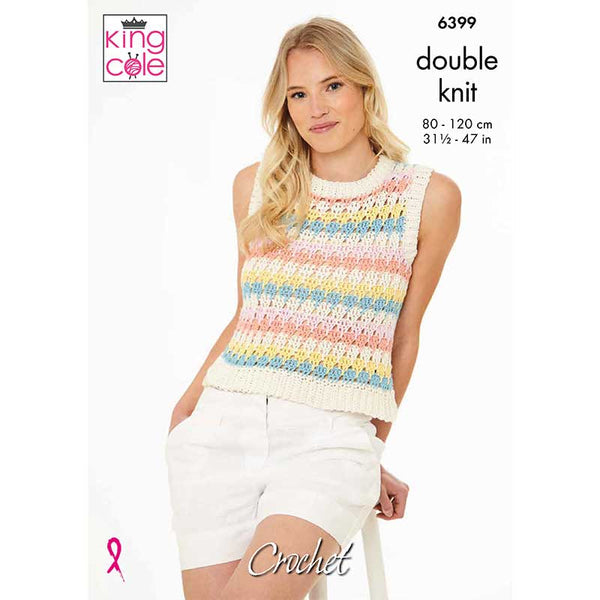 King Cole Crochet Tank Top Pattern Dk 6399