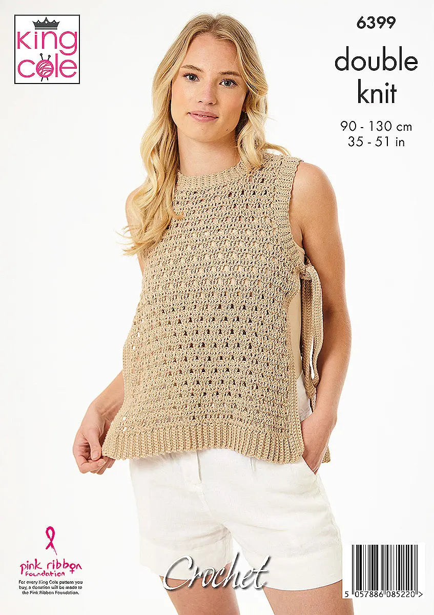 King Cole Crochet Tank Top Pattern Dk 6399