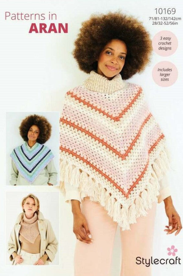 Stylecraft Crochet Poncho Pattern Aran 10169