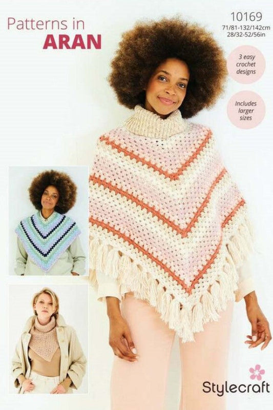 Stylecraft Crochet Poncho Pattern Aran 10169