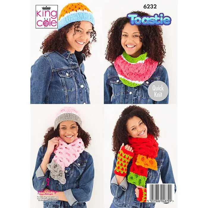 King Cole Warm & Toastie Accessories Pattern 6232 (Knit)