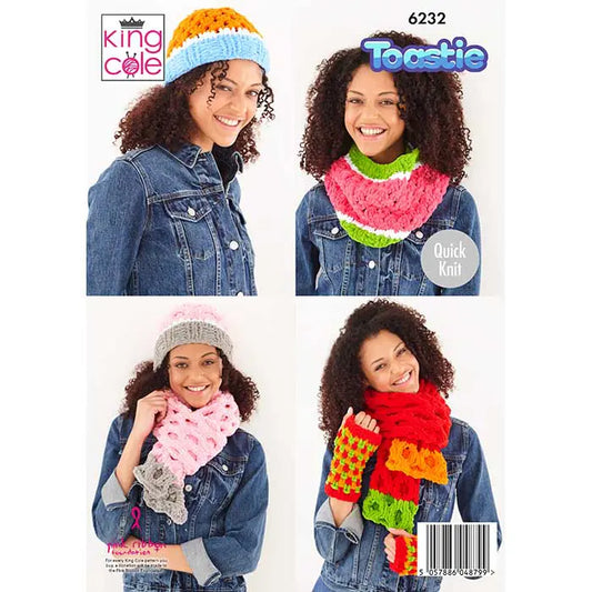 King Cole Warm & Toastie Accessories Pattern 6232 (Knit)