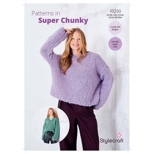 Stylecraft Cloudlike Super Chunky Pattern 10250 Knit Sweaters