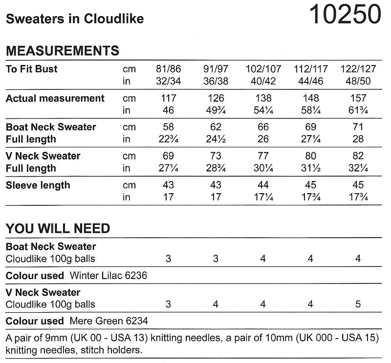 Stylecraft Cloudlike Super Chunky Pattern 10250 Knit Sweaters